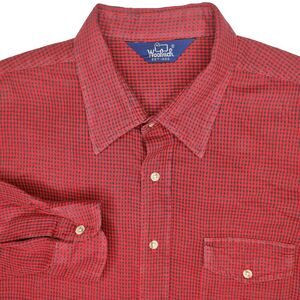 Vintage Woolrich Wool Flannel Red Check Long Sleeve Shirt Mens Size XXL 2XL
